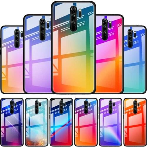 Gradient Color for Xiaomi Redmi K40 K30 K20 Pro Plus 9C 9A 9 8A 7 Luxury Shell Tempered Glass Phone Case Cover