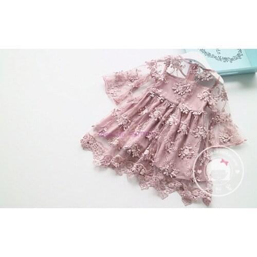 DHL 100pcs Summer Girl Lace Flower Dress Baby Girl Party Wedding Dress Children Girl Princess Dress