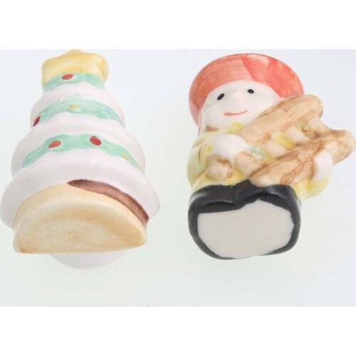 Ceramic cartoon drawer cabinet knobs pulls Christmas Tree Dolls dresser door handle lovely porcelAin furniture door handles knob
