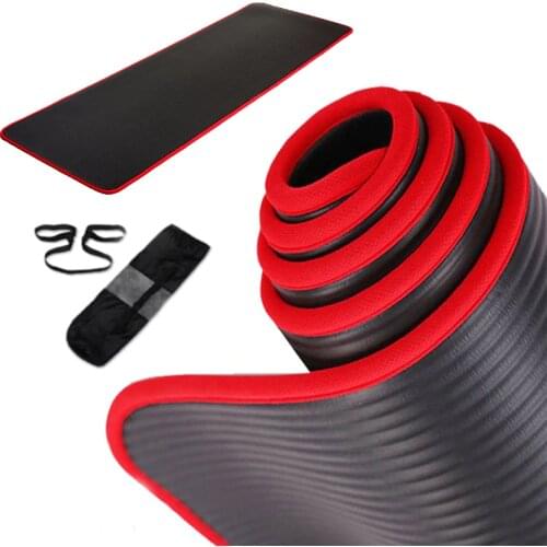 Jusenda 10mm Yoga Mat 183*61cm NRB Non-slip Pillow Carpet For Men Women Fitness Tasteless Gym Exercise Pad Pilates Yoga Mat Bag