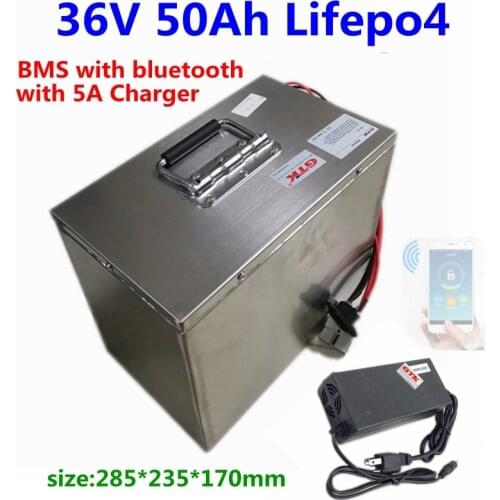 High quality 36v 50ah lifepo4 battery lithium ion battery BMS with bluetooth for EV, storage energy,escooter power tools