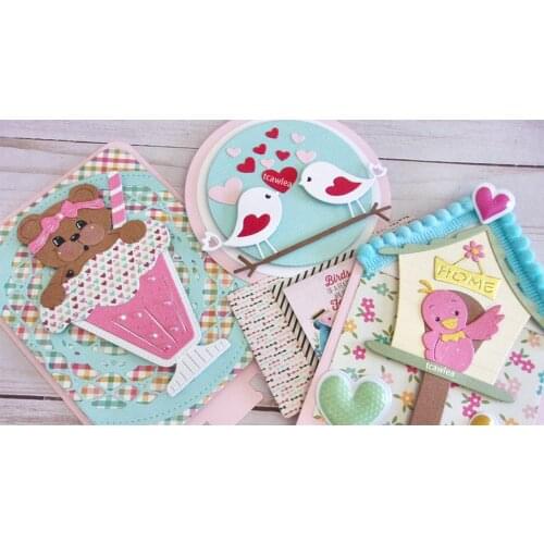 Bird Gingerbread Man Milk Cookies Background Metal Cutting Dies Animals Doll Stencil For DIY Craft Scrapbooking Cards Decorative