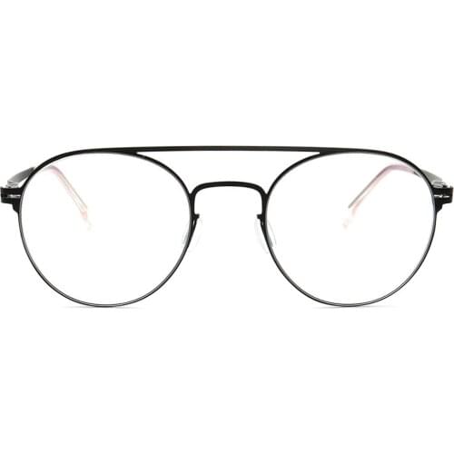 Fashion Luxury Unisex Ultralight Alloy Round Double Bridge Full-Rim Frame shortsighted glasses Myopia lens