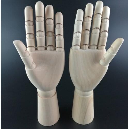 30*6cm Men Right/Left Hand Artist Model Jointed Articulated Wood Sculpture Mannequin Wooden Art Supplies Wooden Drawing Manikin