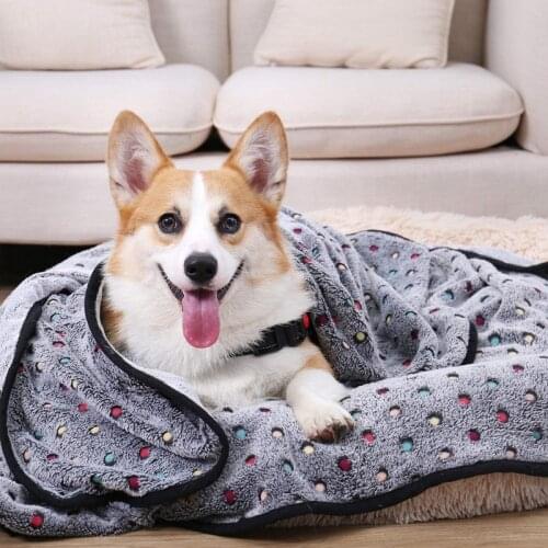 Soft Dog Bed Flannel Thickened Pet Mat Warm Sleeping Blanket Dog Cat Sofa Cushion Mat Cover Winter Warm Portable Coral Fleece