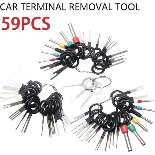 59pcs Automotive Plug Terminal Remove Tool Set Key Pin Car Electrical Wire Crimp Connector Extractor Kit Car Repair Tool