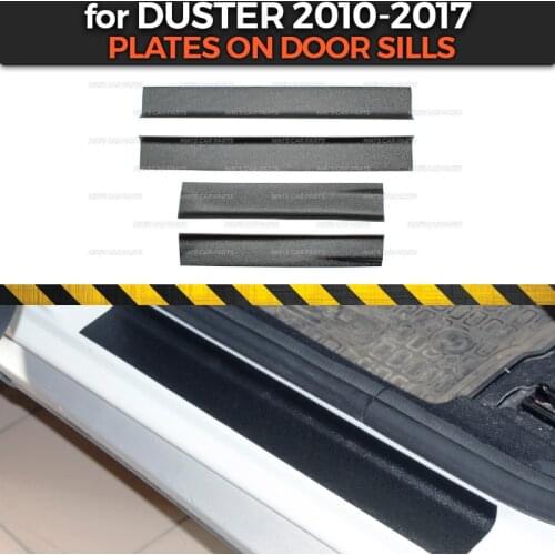 Plate on door sills for Renault Duster 2010-2017 mini size ABS plastic trim accessories protection of scuff guard car styling