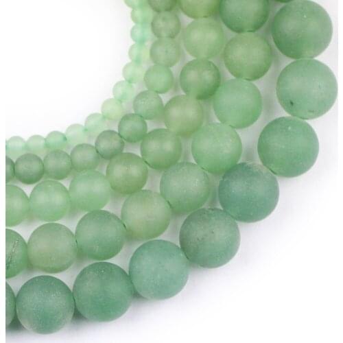 YHBZRET Natural Stone Green Aventurine Round Loose Beads For Jewelry Making 4/6/8/10/12MM DIY Bracelets necklace accessories