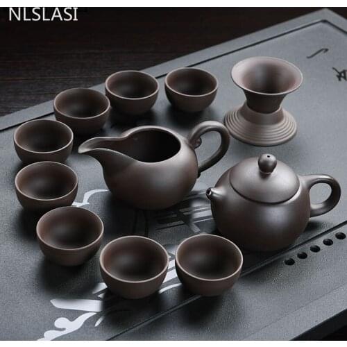 New style purple sand tea set portable travel tea set Xi Shi bubble teapot office household drinking utensils WSHYUFEI