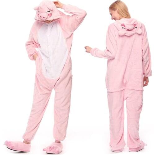 Cartoon Pig Unicorn Pajama Kigueumi for Women Ladies Adult Kids Pink Cosplay Costume Baby Girls Sleepwear Panda Tiger Jumpsuits