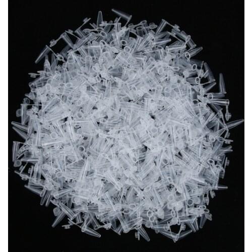 1000 X 0.2 Ml Plastic Microcentrifuge Reagent Tubes with Snap Caps