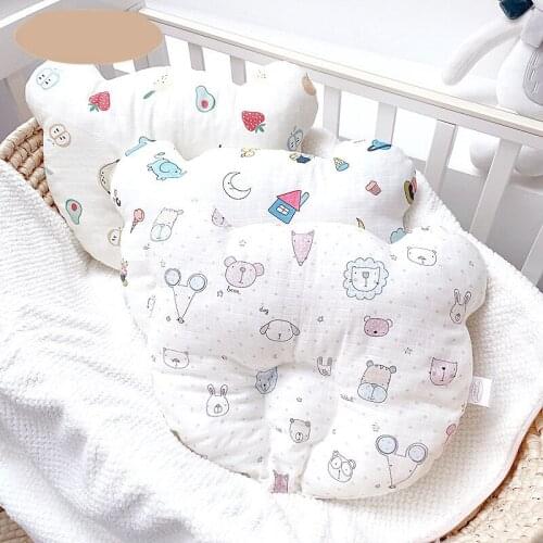 Styling pillow 0-1 year old Class A gauze cotton baby pillow breathable anti-deflection head correction pointed head correction