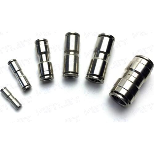 BPU 4/6/8/10/12/16 Union Straight metal pu quick union straight connector air fittings,full brass nickel-plated fittings