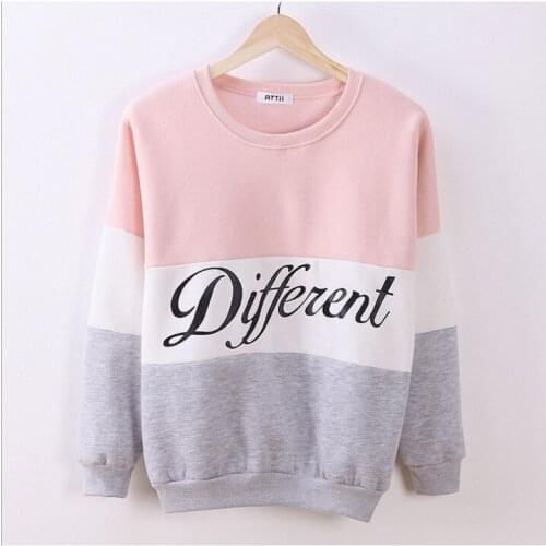 Pullovers harajuku hoodie new female letters round collar long sleeve head fleece female Sweatshirt Female Streetwear ZXP1801