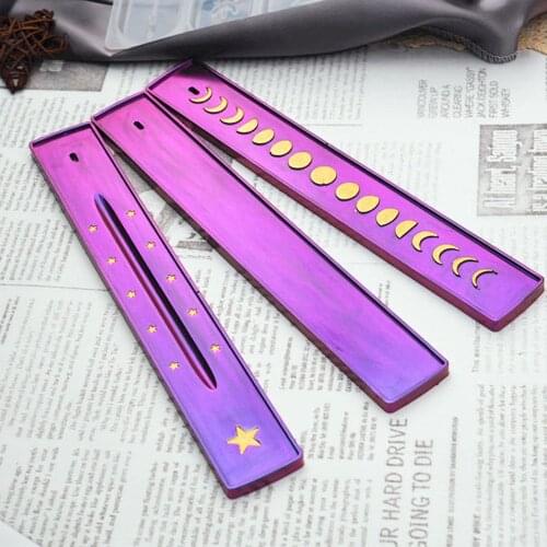 Sun Moon Star Concrete Silicone Mold for DIY Incense Sticks Holder Mold Resin Epoxy Silicone Mold Making