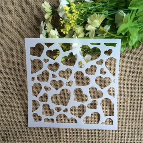 Sweet Heart Scrapbooking Tool Card DIY Album Masking Spray Painted Template Drawing Stencils Laser Cut Templates