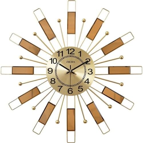 Modern Design Wall Clock Art Luxury Golden Large Silent Geometric Living Room Wall Clock Creative Nordic Home Decor Clock DL60WC