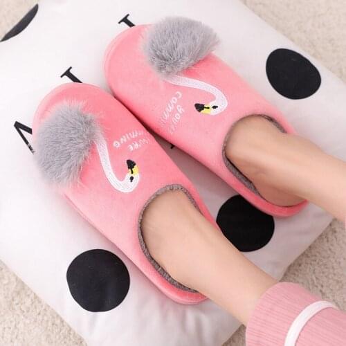 Autumn and winter cotton slippers female home month warm non slip thick bottom lovely couple slippers male