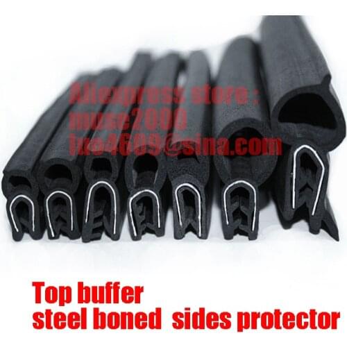 U shape steel boned thin plate sides protecting car glass plate board thin sharp protector side cover clip EPDM Foamed rubber