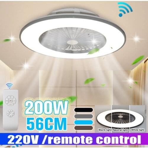 220V 56cm WIFI Dimmable Intelligent LED Ceiling Fan Light Remote Control Fan With Lighting Adjustable Wind 3 Speed Ceiling Fans