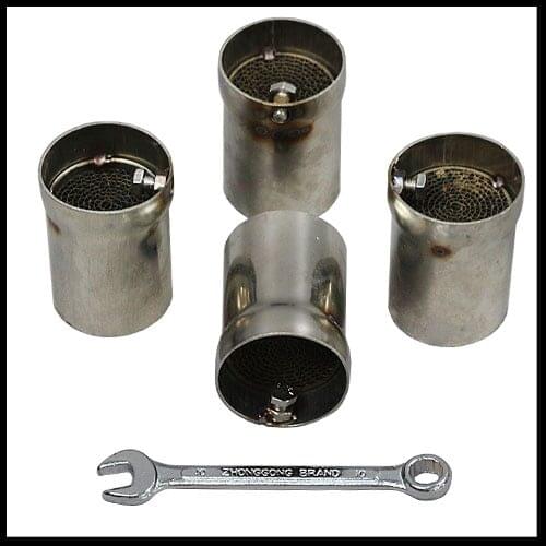 Universal 48MM Front Mid End Catalyst DB Killer for Motorcycle Exhaust Muffler Silencer Noise Sound Eliminator Included Wrench