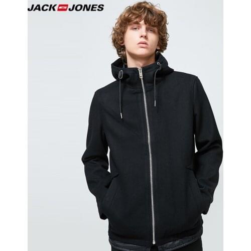 Jack Jones Winter Mens Hooded Stitching Short Woolen Jacket Coat 219327510