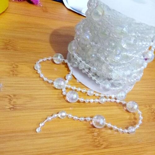 1M Sequins Transparent Beads Sequin Beaded Fabric Lace Trim Sewing Accessories Bride Wedding Headwear Craft Supplies VG15