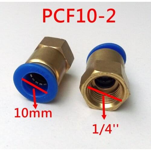 10pcs/lot 10mm Tube 1/4'' Internal Thread Pneumatic Fitting Quick joint connector PCF10-2