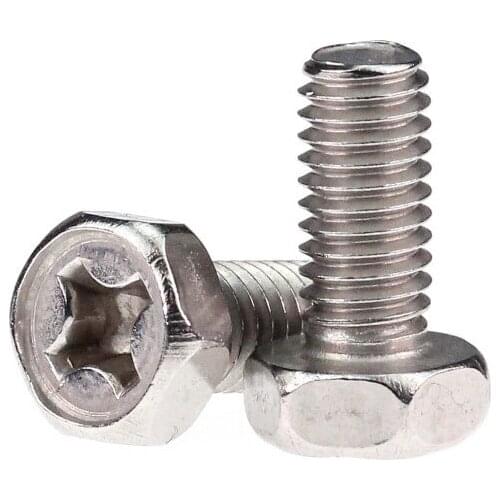 10Pcs M3M4M5M6M8mm Authentic 304 Stainless Steel Hexagonal Head Bolt Screw GB29.2