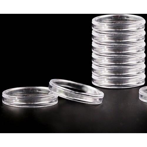 10Pcs Clear Round Boxed Lighthouse Coin Holder plastic Capsules coin box display cases 27mm 23mm 25mm