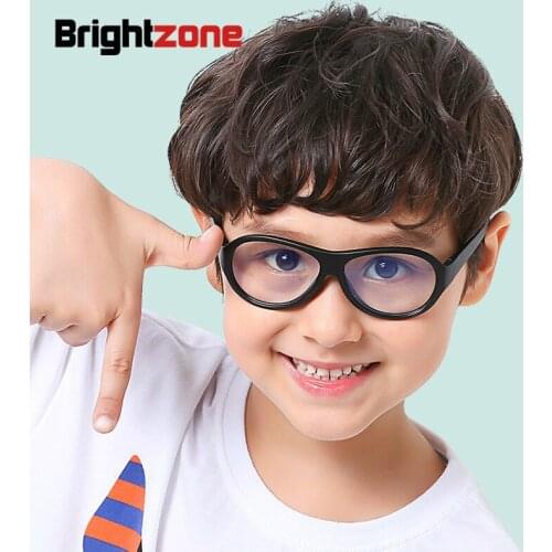 Brightzone 2018 Fashion Children Anti Blue Light Boy Girl High Clear Goggles Plain Silica Gel Glasses Frame Spectacles Soft
