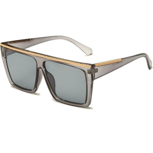 Square Frame Gray Trendy 2021 Popular Mens and Womens Outdoor Golden Edge Sunglasses Sunglasses