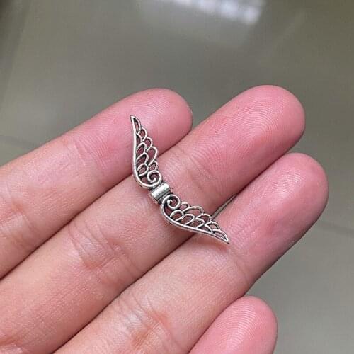 30pcs 31x13mm Angel Wing Connector Pendants Charms Jewelry Making DIY Mens WomenNecklace Bracelet Handmade Crafts Accessories