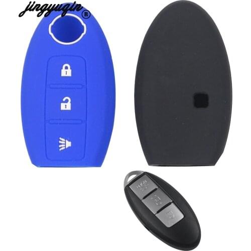 30pcs/lot Silicone Rubber car key fob cover shell for Nissan Maxima Altima Teana Tiida Sylphy Sunny X-Trai Smart Car key Cover