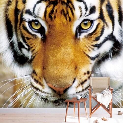 Custom 3D Photo Wallpaper Tiger Animals Restaurant Cafe Living Room Bedroom Sofa Background Non-woven 3D Wall Murals Wallpaper