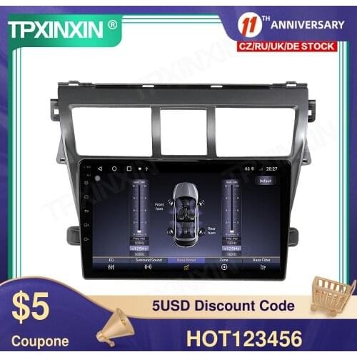 4+64GB PX6 Android 10.0 For Toyota VIOS 2008-2013 Car Multimedia Player GPS Navigation Headunit Radio Audio Stereo Tape Recorder