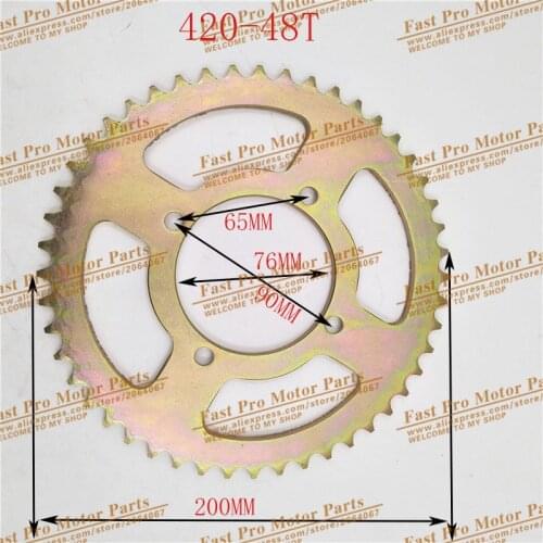 420 76mm 48 T Rear Chain Sprocket For Chinese Pit Dirt Trail Bike Motorcycle Motocross 50cc-160cc IMR KLX SDG