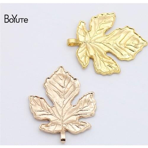 BoYuTe (20 Pieces/Lot) Metal Alloy 29*35MM Maple Leaf Pendant Charms for Jewelry Making Accessories
