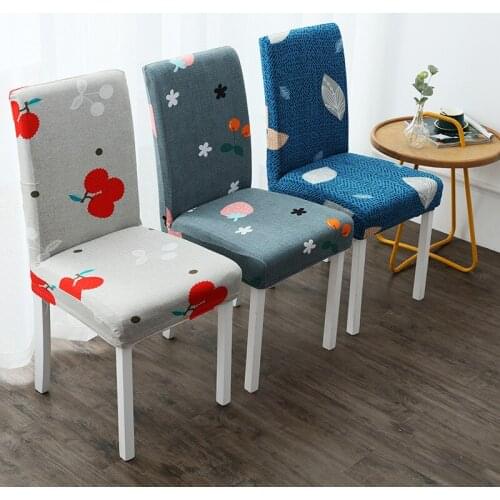 Printed Chair Cover One-piece Hotel Elastic Chair Cover Household Half Bag Dining Chair Cover Office Desk Chair Protective Cover