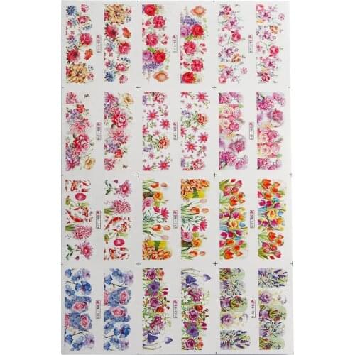 Flowers Sunflowers Manicure Design Leaf Water Transfer Decals Spring Flower Stickers DIY Nail Art Nail Art Stickers