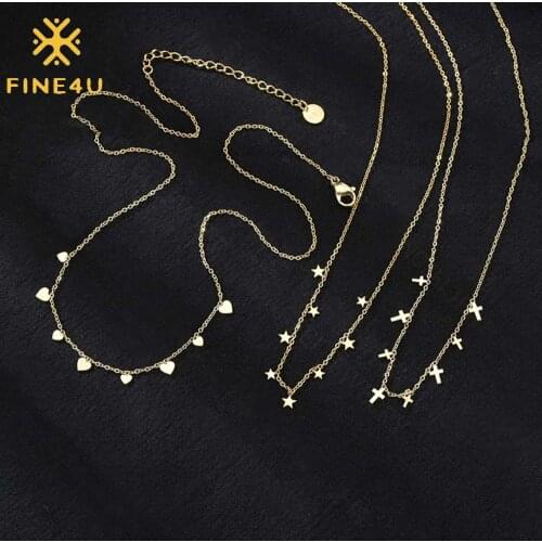 Цепочки с крестиком FINE4U China At AliExpress