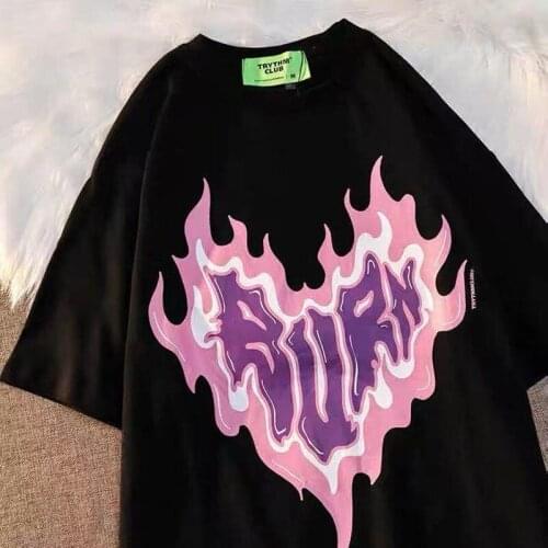 2021 T Shirt Streetwear Men Oversize Hip Hop T-Shirt Couple Harajuku Tshirt Summer Short Sleeve Cotton Loose Tops Tees