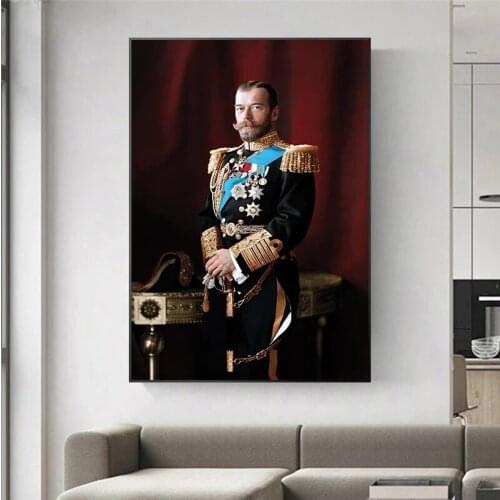 Tsar Nicholas II of Russia Portrait Poster Wall Art Figure Picture Art Posters and Prints Canvas Painting Home Decoration Room