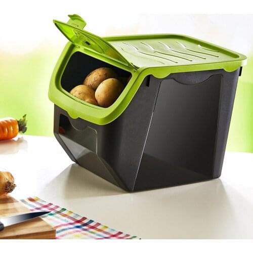 Coral Potato Onion Garlic Storage Box Food Container Kitchen Storing Plastic Vegatable Keep Fresh