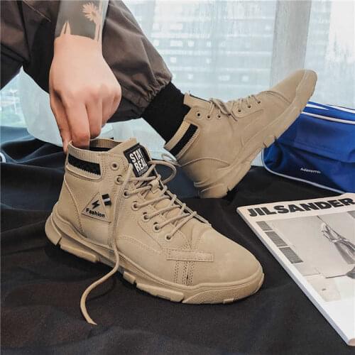 Military Without Heels Winter Boots For Men Trekking Working Sneakers Calcados Winter Shoes For Men Wading Tennis Solid Color