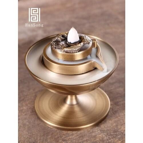 Backflow Incense Burner Holder Aromatherapy Buddhist Backflow Incense Burner Smoke Fountain Incienso Quemador Candle Burner