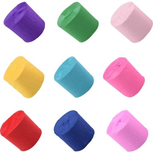 LETAOSK 6PCS 10m Crepe Tissue Paper Streamer Rolls Flower Craft for Wedding Birthday Party DIY Decoration Children handmade