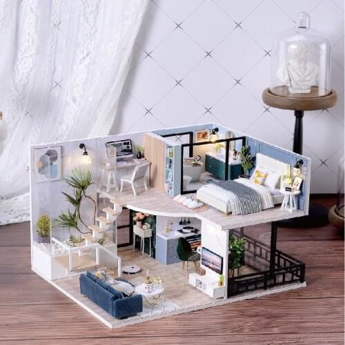 Dollhouse Miniature DIY Doll House With 3D Wooden House Furniture Toys Accessories Book Nook For Children Birthday Gift Roombox