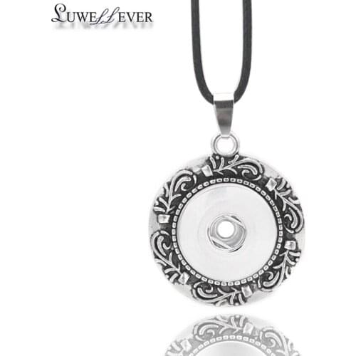 Fashion Interchangeable Metal Flower Ginger Necklace 022 Fit 18mm Snap Button Pendant Necklace Charm Jewelry For Women Gift