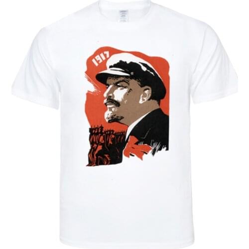 Lenin Russian Revolution October Men T Shirt Men Short Sleeves Tshirt Men Solid Cotton Mens Tee Summer T Shirt Men Clothing
